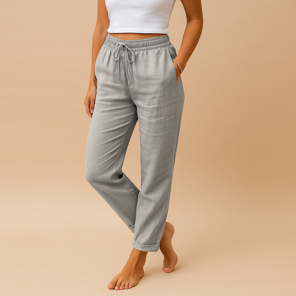 Women's Lightweight Pants with Elastic Waistband | Femke