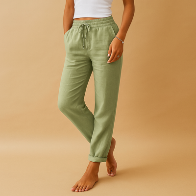 Women's Lightweight Pants with Elastic Waistband | Femke