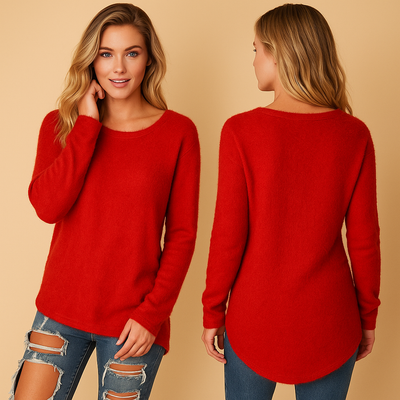 Aniek Women's Lightweight Knitted Sweater with Round Neck
