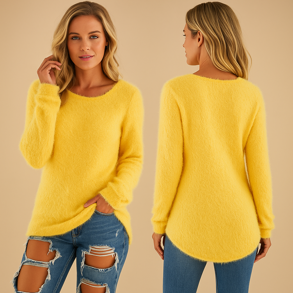 Aniek Women's Lightweight Knitted Sweater with Round Neck