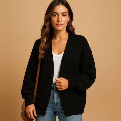 Elina Women's Open Knit Cardigan - Relaxed Fit