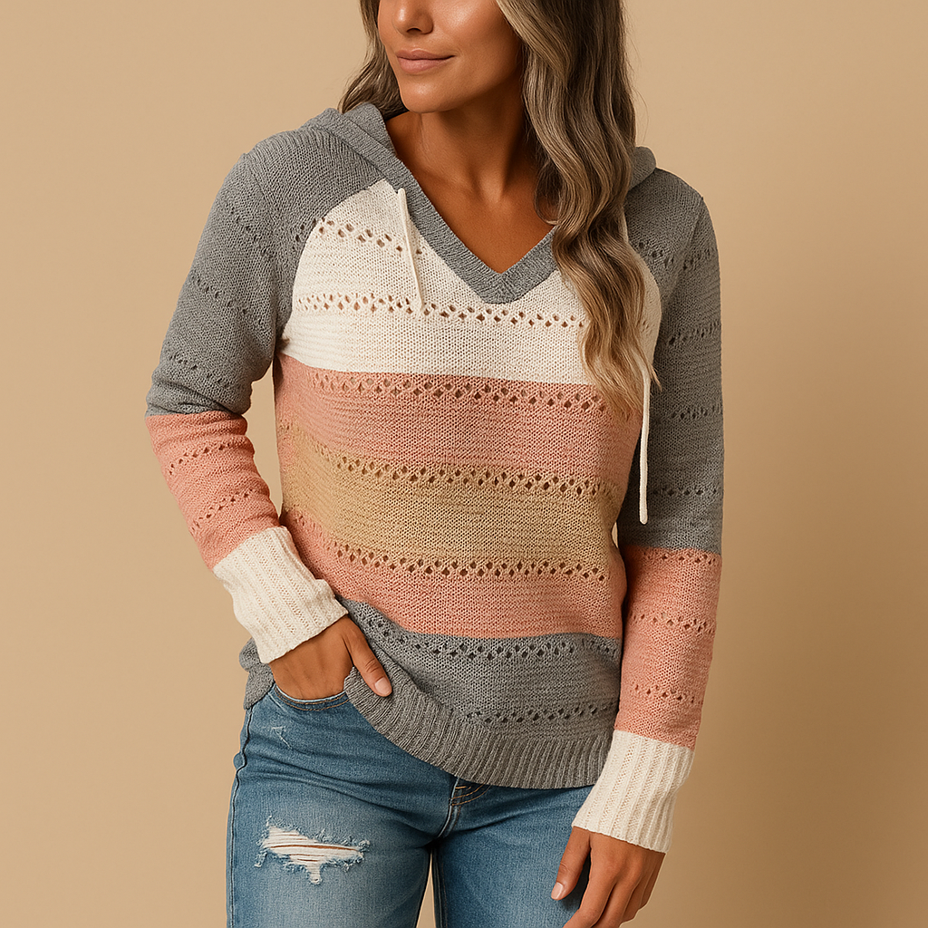 Breathable Knit V-Neck Sweater for Women | Loïs - Loose Fit