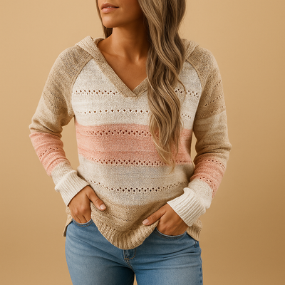 Breathable Knit V-Neck Sweater for Women | Loïs - Loose Fit