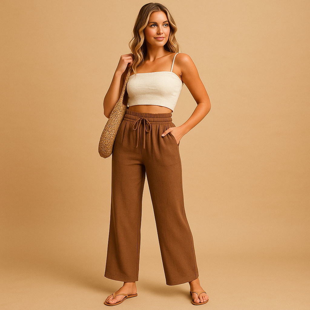 Benthe Women's High-Waisted Straight-Leg Lounge Pants