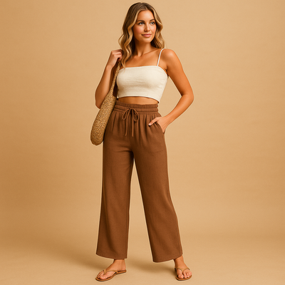 Benthe Women's High-Waisted Straight-Leg Lounge Pants
