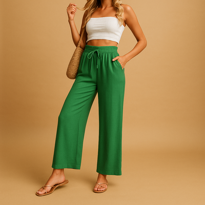 Benthe Women's High-Waisted Straight-Leg Lounge Pants