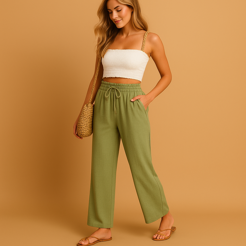 Benthe Women's High-Waisted Straight-Leg Lounge Pants