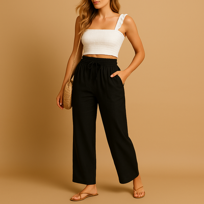 Benthe Women's High-Waisted Straight-Leg Lounge Pants