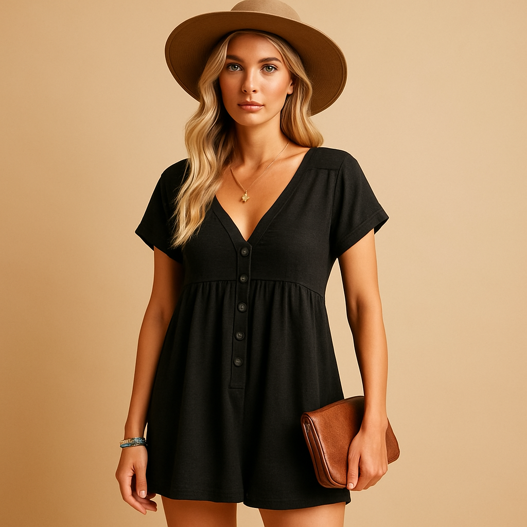 Women’s Lightweight V-Neck Jumpsuit | Linde