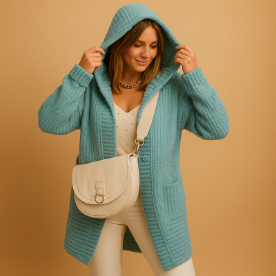 Jolien Long Front Open Knit Cardigan for Women