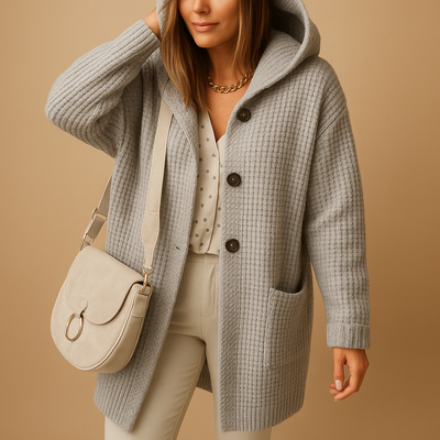 Jolien Long Front Open Knit Cardigan for Women