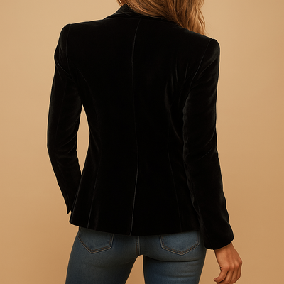 Women's Evelien Retro Slim-Fit Blazer with Lapels and Pockets