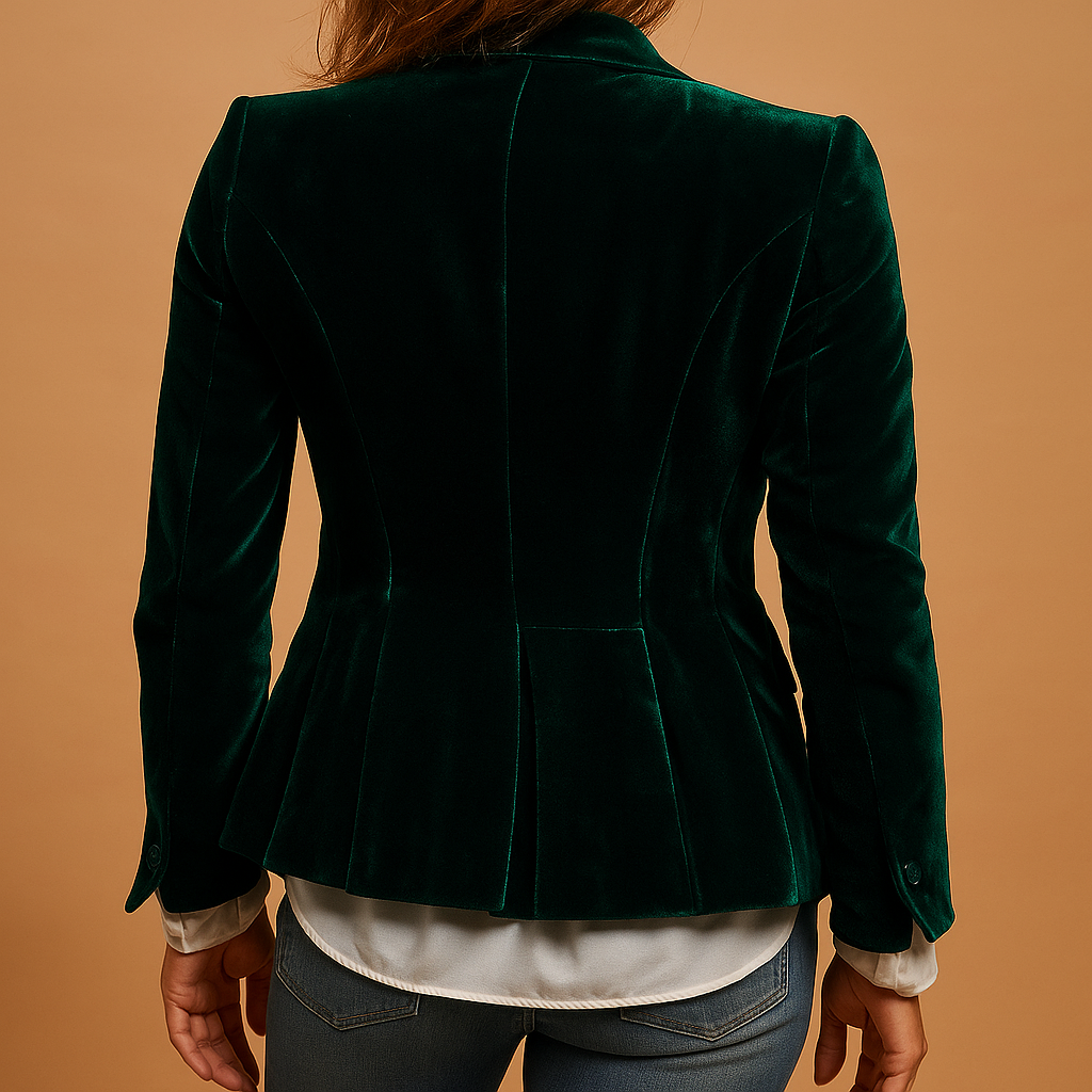 Women's Evelien Retro Slim-Fit Blazer with Lapels and Pockets