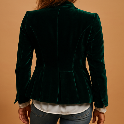 Women's Evelien Retro Slim-Fit Blazer with Lapels and Pockets