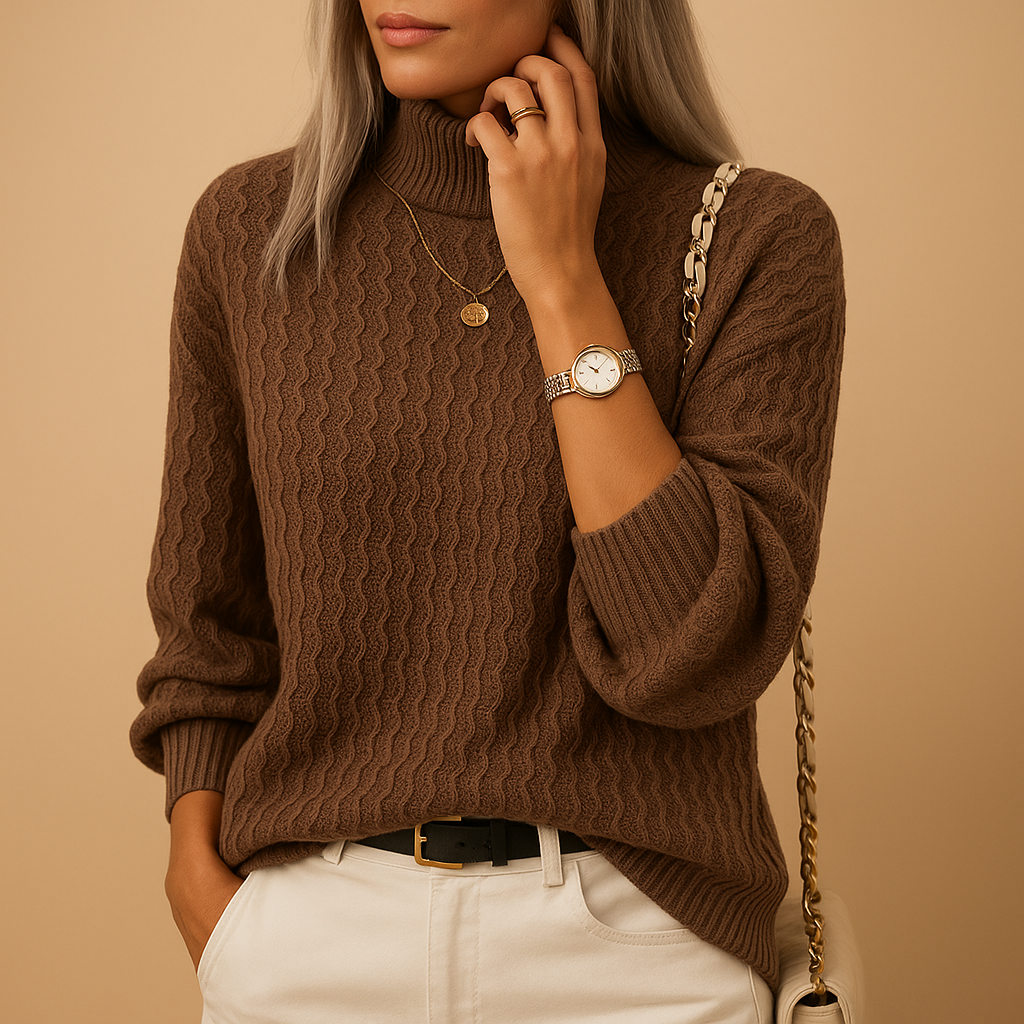 Chic Women's Turtleneck Knitted Sweater | Annelies