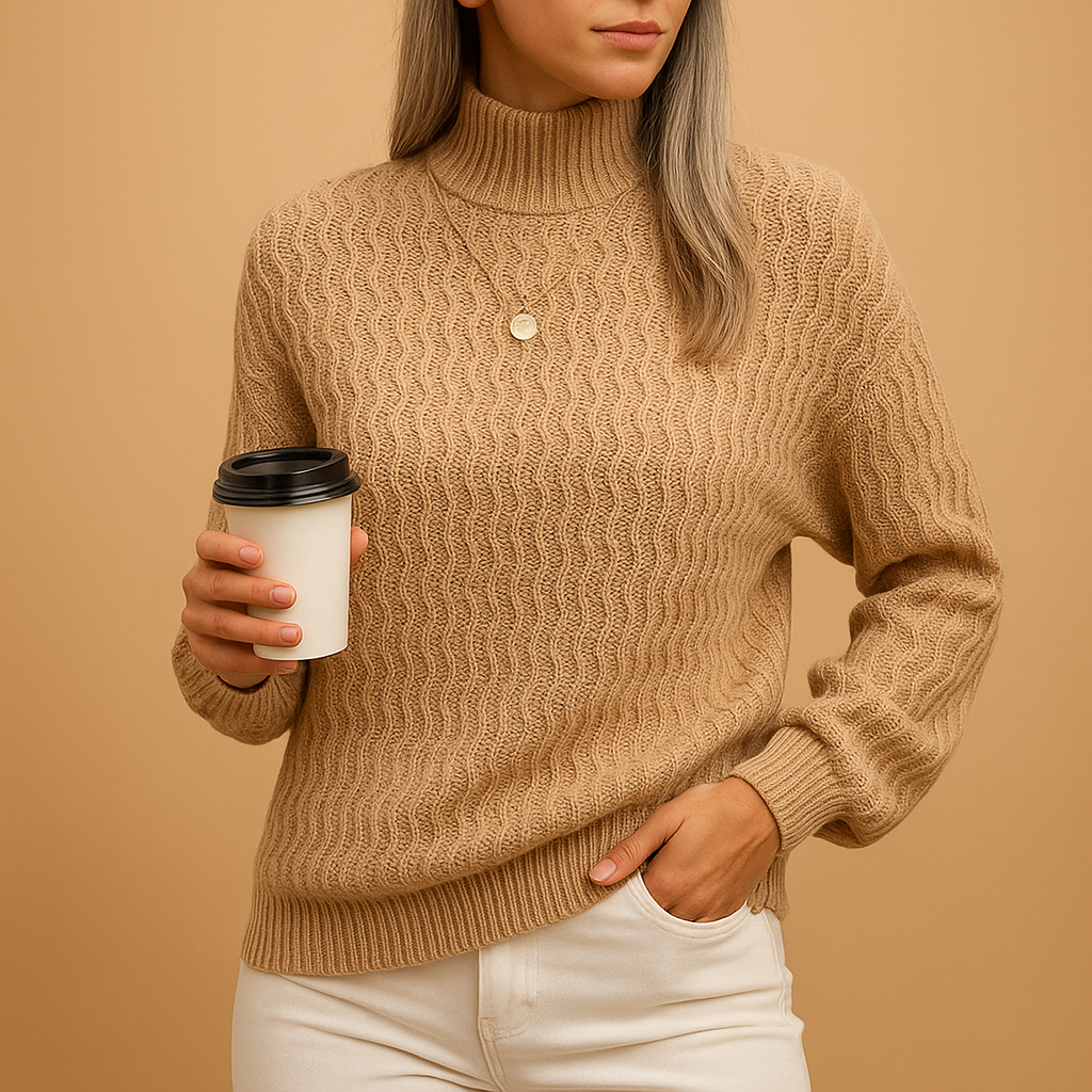 Chic Women's Turtleneck Knitted Sweater | Annelies