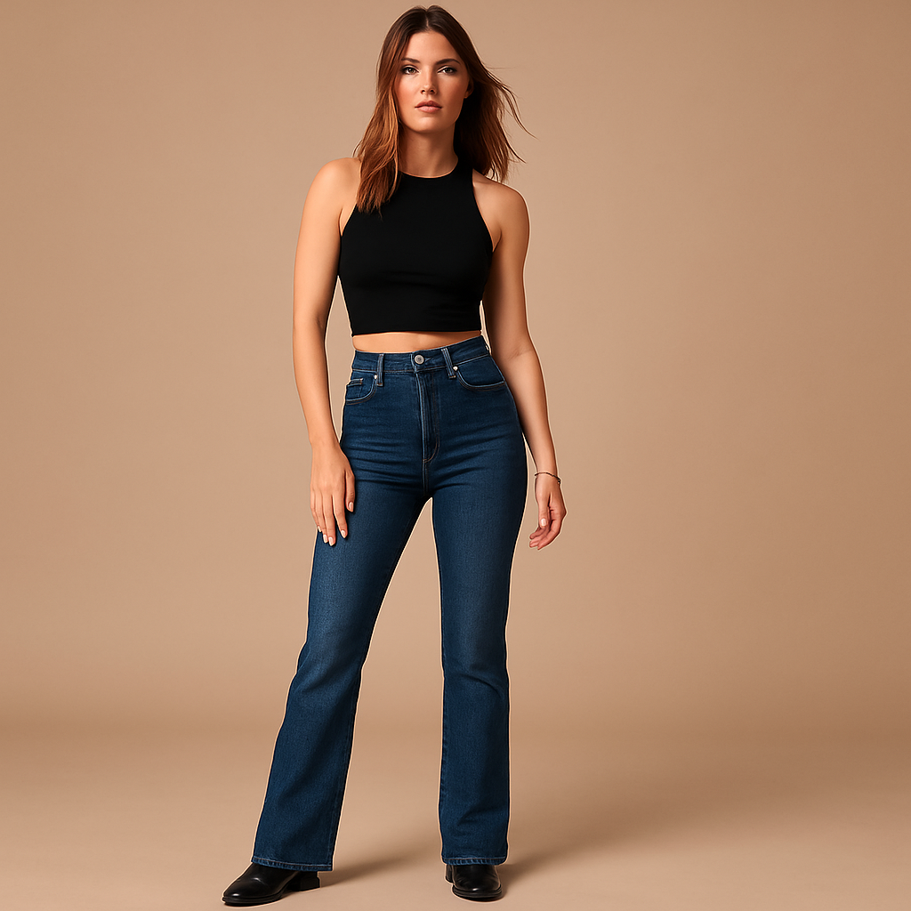 Yasmine Women's High-Waisted Flared Jeans