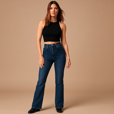 Yasmine Women's High-Waisted Flared Jeans